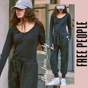 Free People jumpsuit activewear onesie romper stretchy yoga workout Small